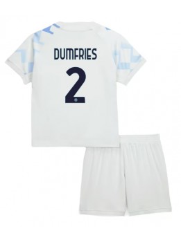 Inter Milan Denzel Dumfries #2 Replika Borta Kläder Barn 2025-26 Kortärmad (+ byxor)